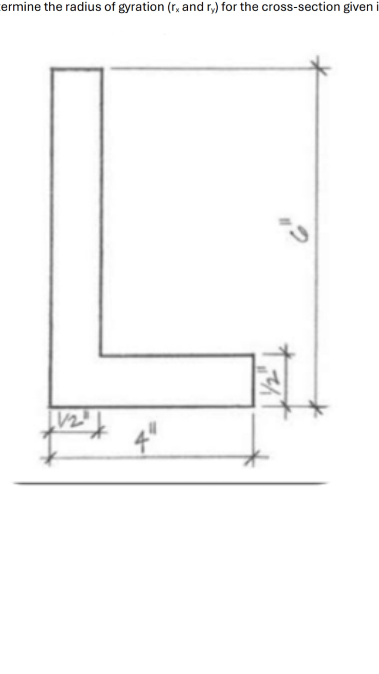3 . Dermine the radius of gyration ( r x and r y