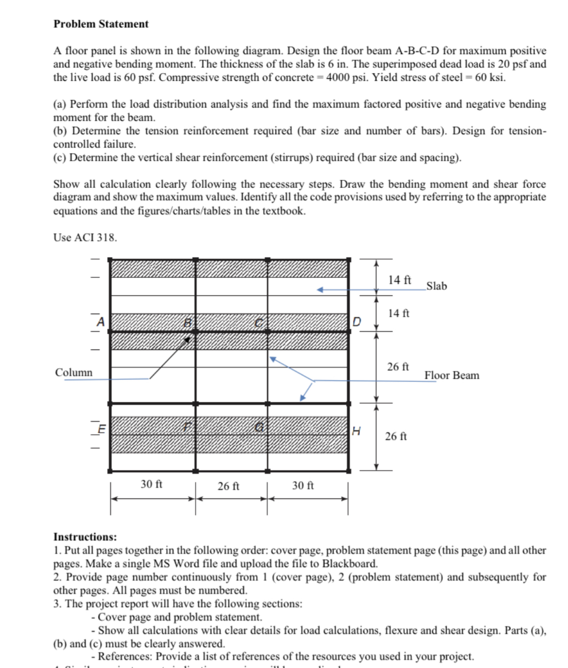 Problem Statement A floor panel is shown in the