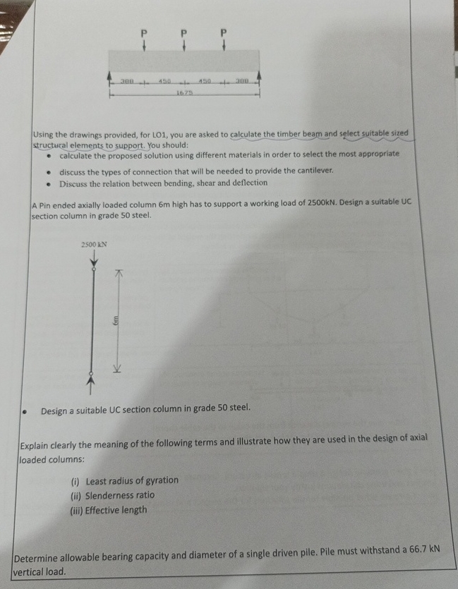 Using the drawings provided, for LO 1 , you are