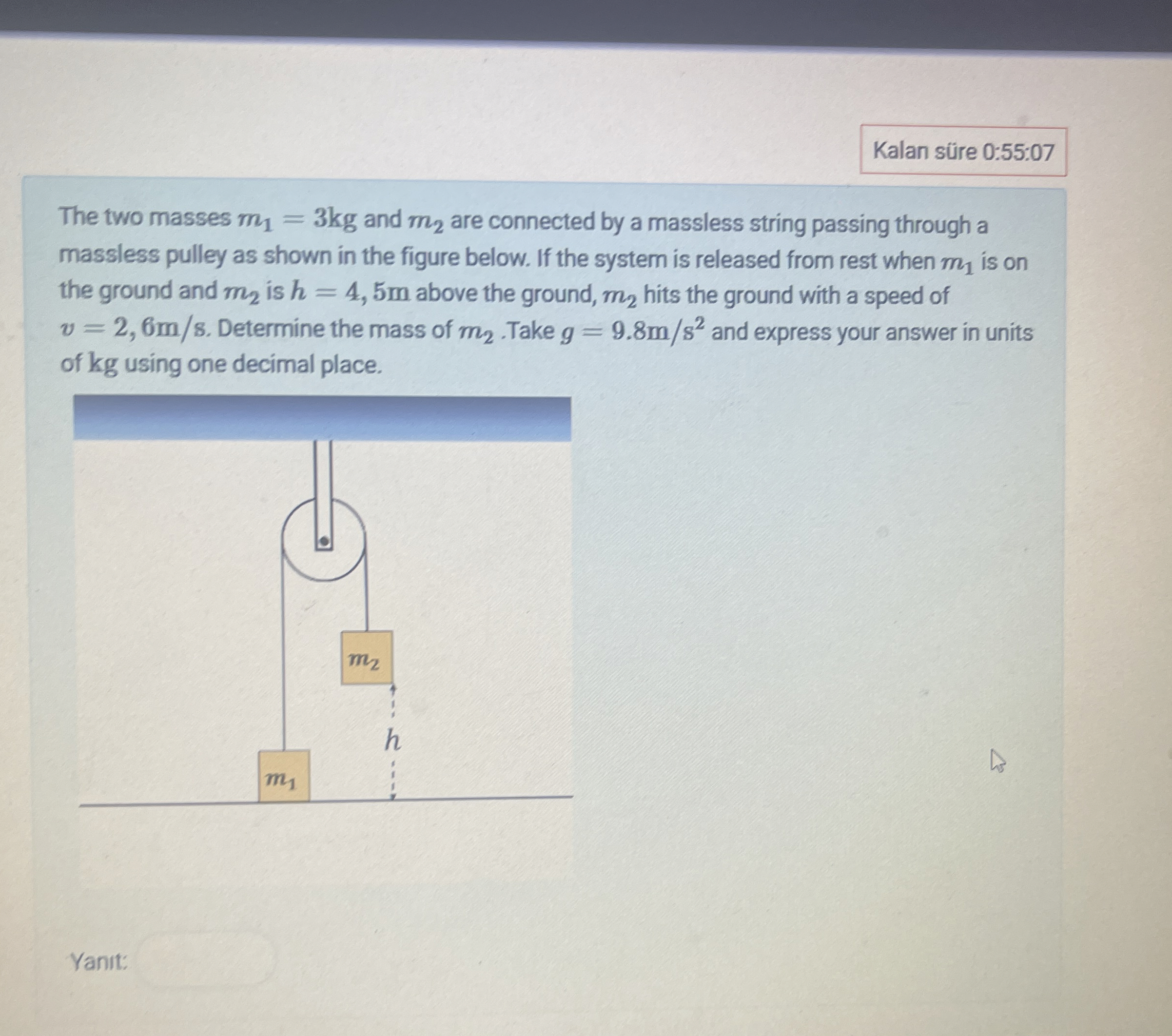 Kalan s re 0 : 5 5 : 0 7 The two masses m 1 = 3 k