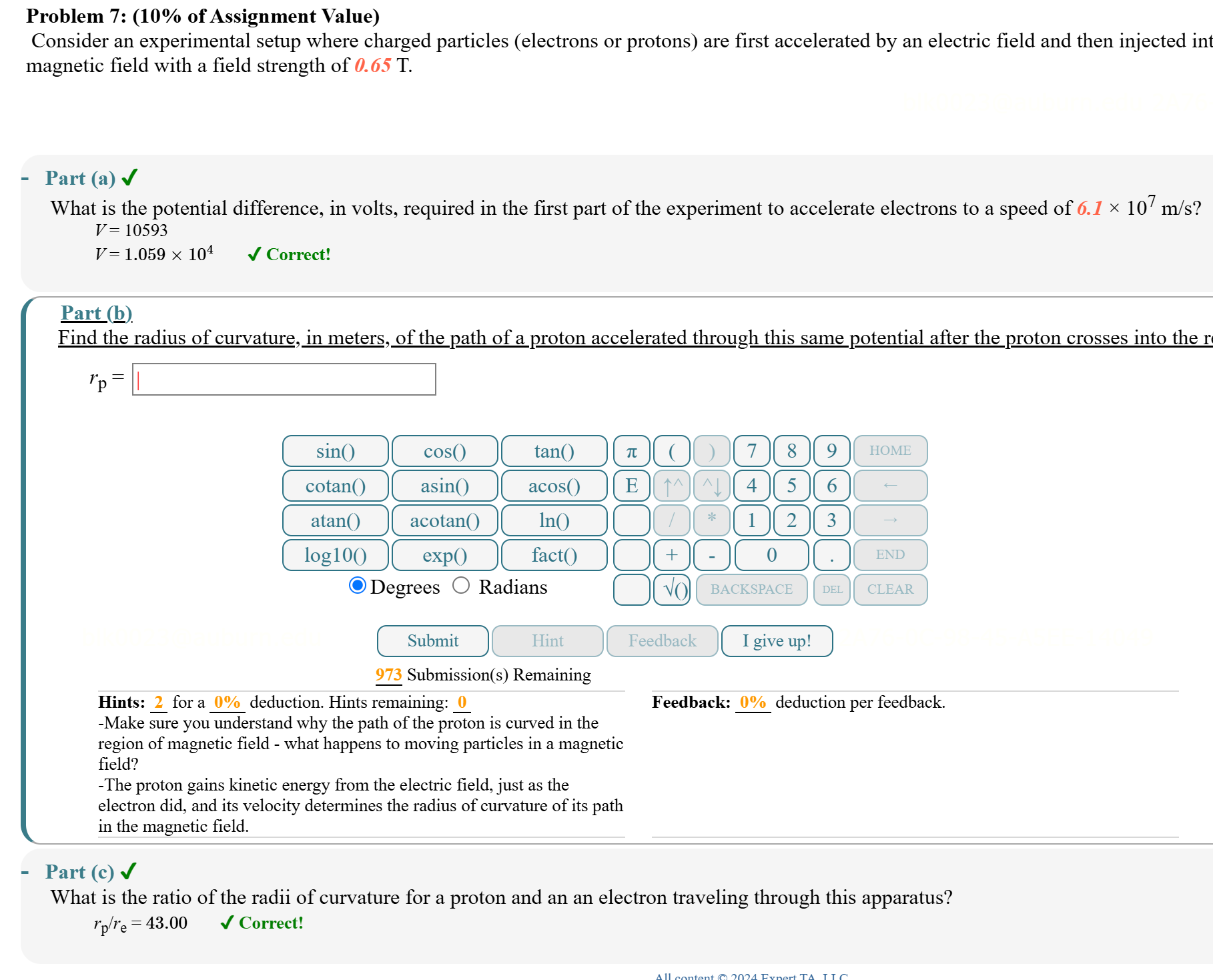 Problem 7 : ( 1 0 \ % of Assignment Value )
