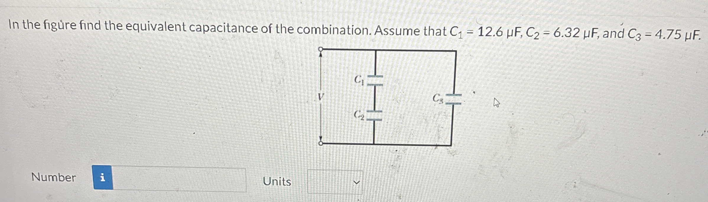 In the figure find the equivalent capacitance of