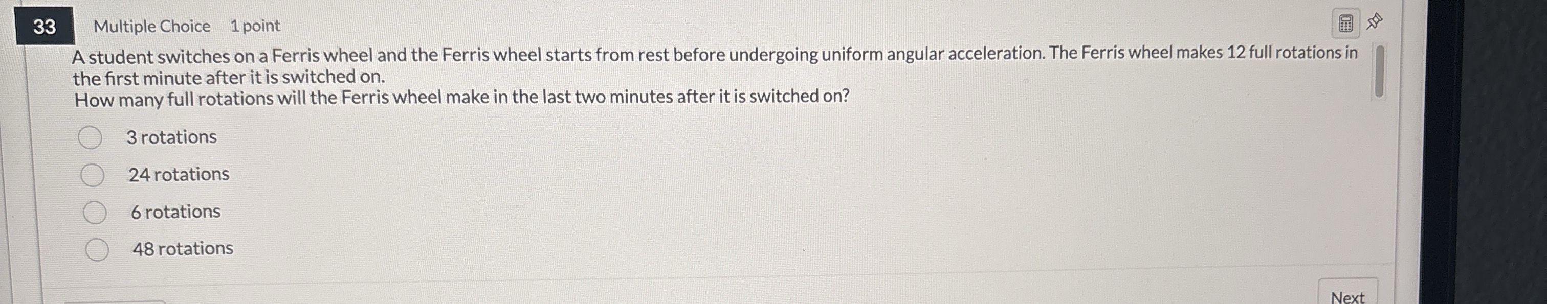 3 3 Multiple Choice 1 point A student switches on