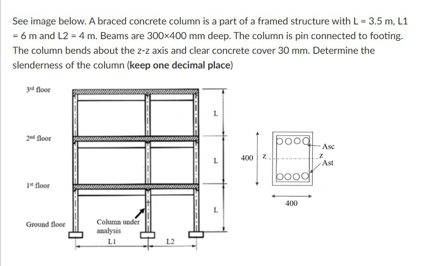 See image below. A braced concrete column is a