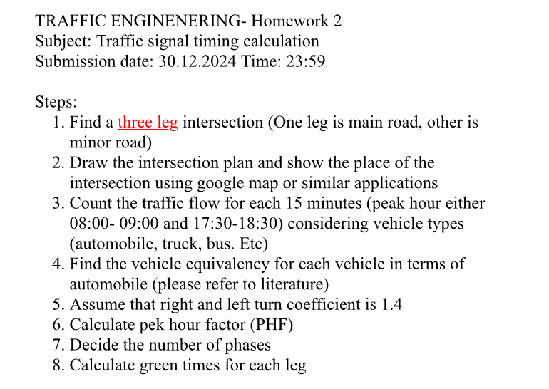TRAFFIC ENGINENERING - Homework 2 Subject: