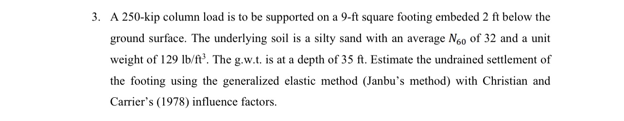 A 2 5 0 - kip column load is to be supported on a