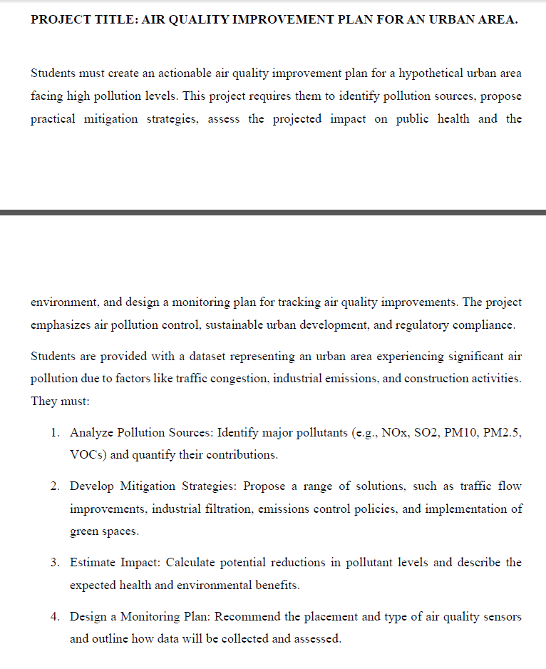 PROJECT TITLE: AIR QUALITY IMPROVEMENT PLAN FOR
