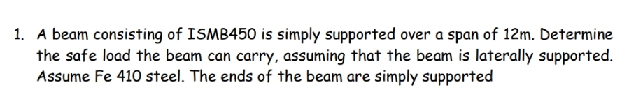 A beam consisting of ISMB 4 5 0 is simply