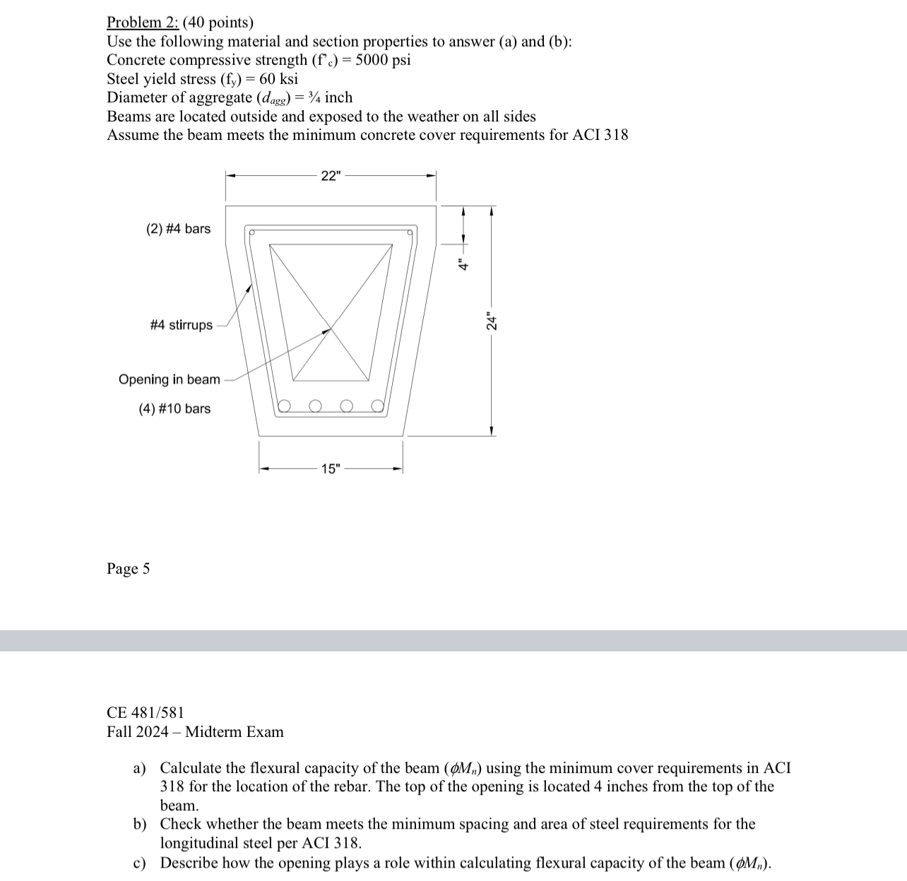 Problem 2 : ( 4 0 points ) Use the following