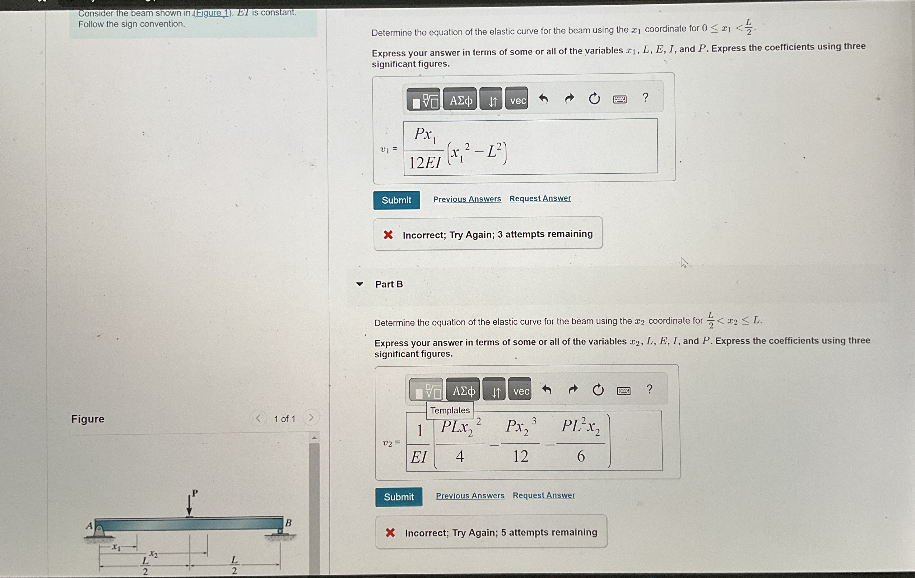 Consider the beam shown in ( Figure 1 ) . EI is
