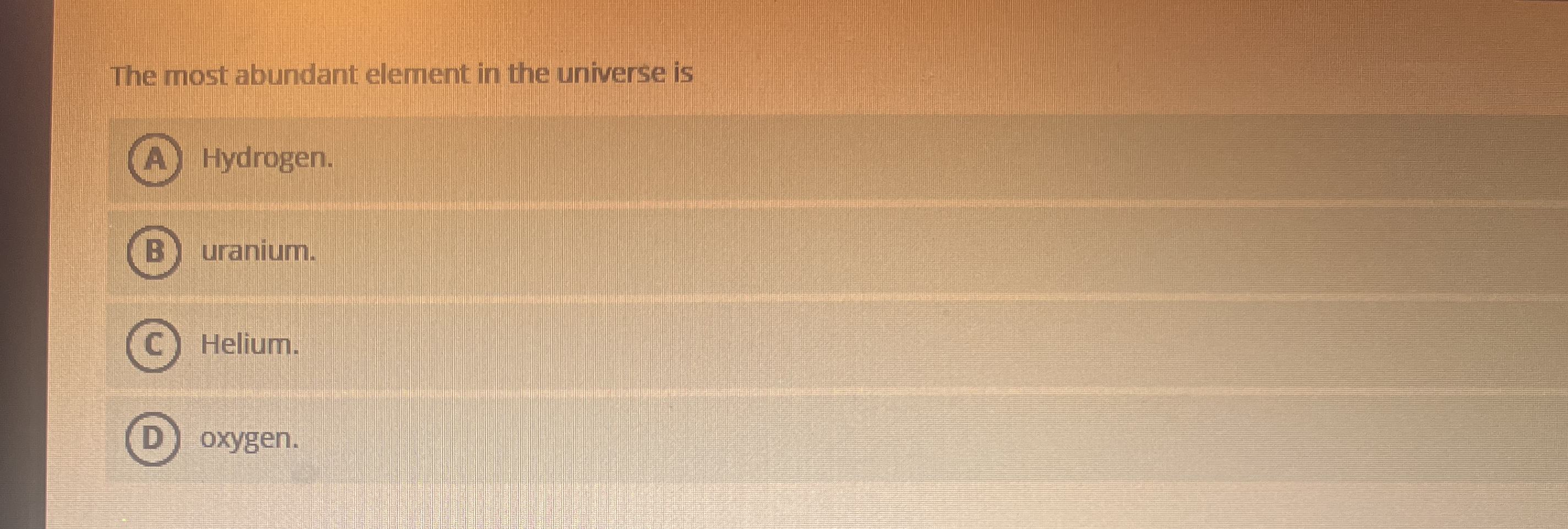 The most abundant element in the universe is