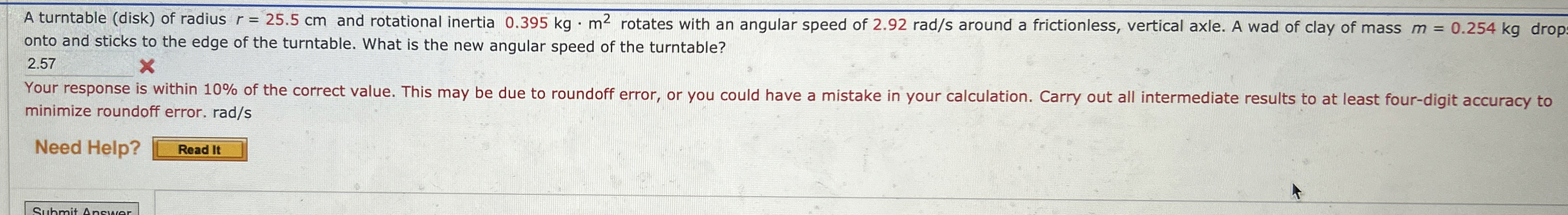 A turntable ( disk ) of radius r = 2 5 . 5 c m