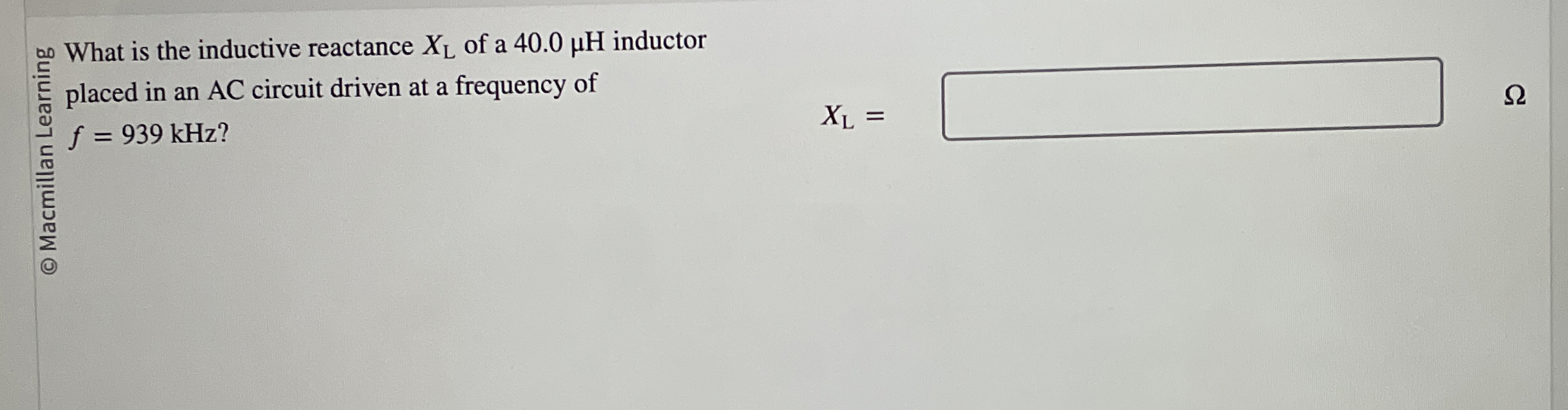 ? 0 0 What is the inductive reactance x L of a 4