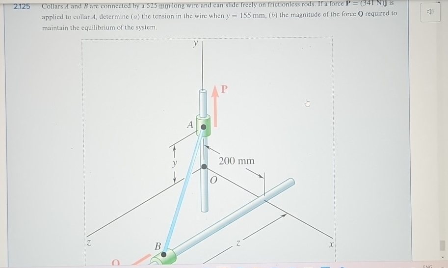 2 . 1 2 5 Collars A and B are connected by a 5 2