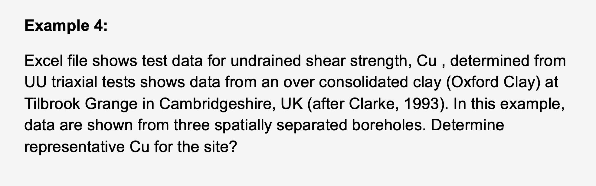 Example 4 : Excel file shows test data for