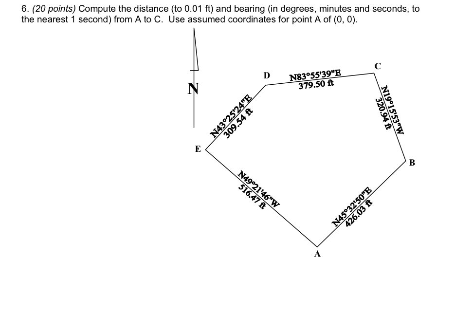 6 . ( 2 0 points ) Compute the distance ( to 0 .