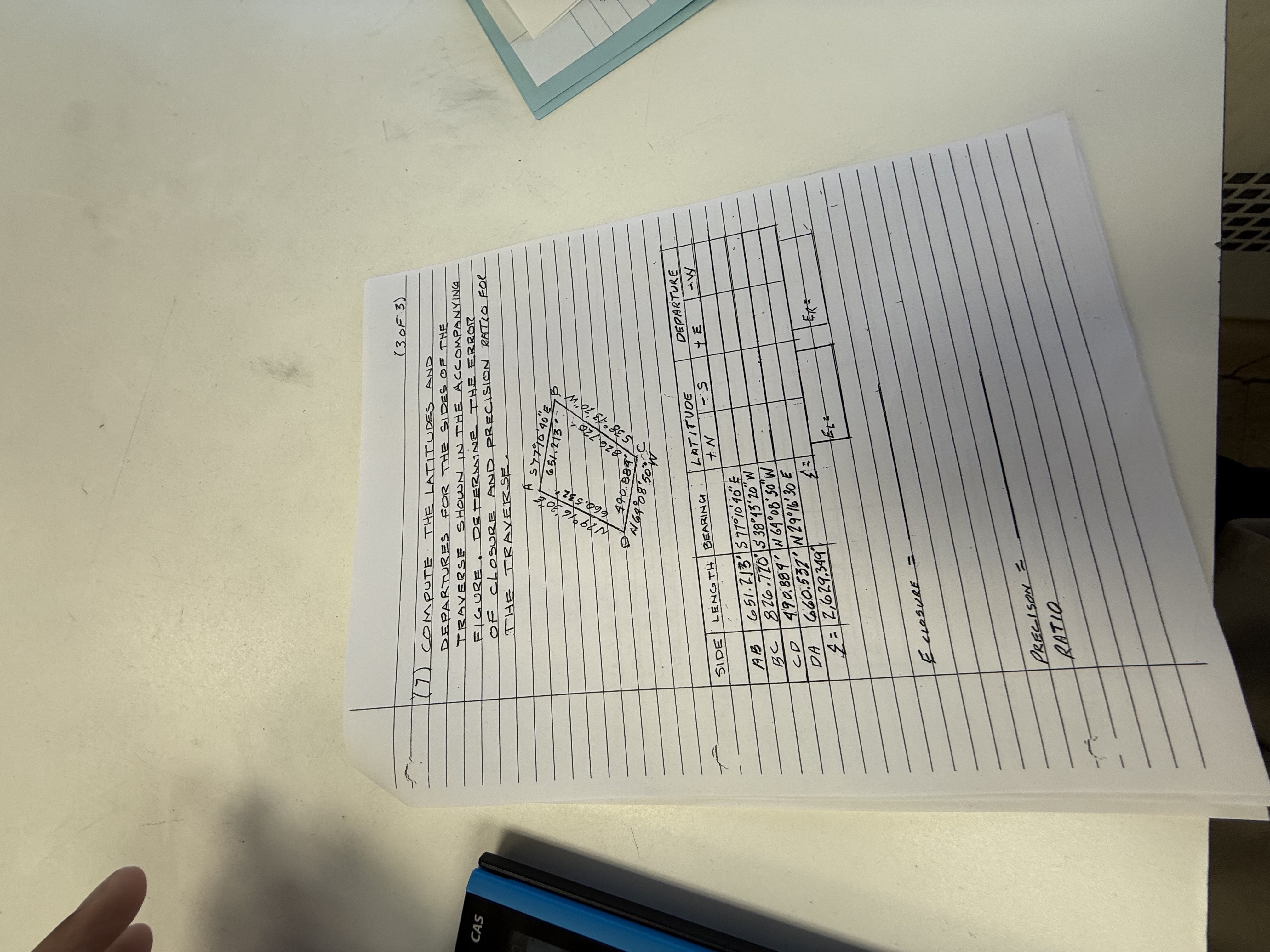 ( 3 OF 3 ) ( 7 ) COMPUTE. THE LATITUDES AND