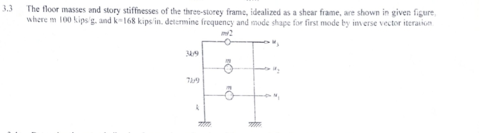 3 . 3 The floor masses and story stiffnesses of