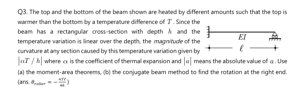 Q 3 . The top and the bottom of the beam shown