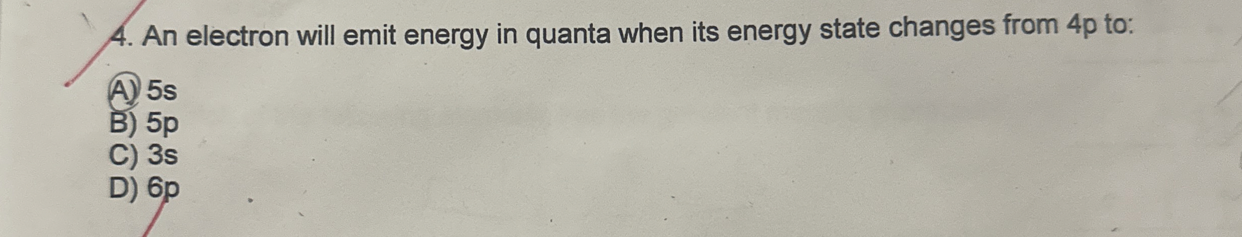 An electron will emit energy in quanta when its