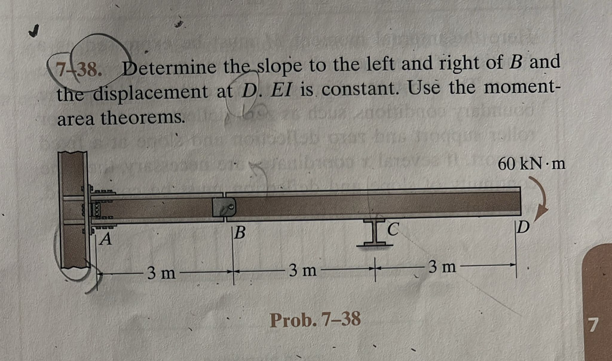 7 - 3 8 . Determine the slope to the left and