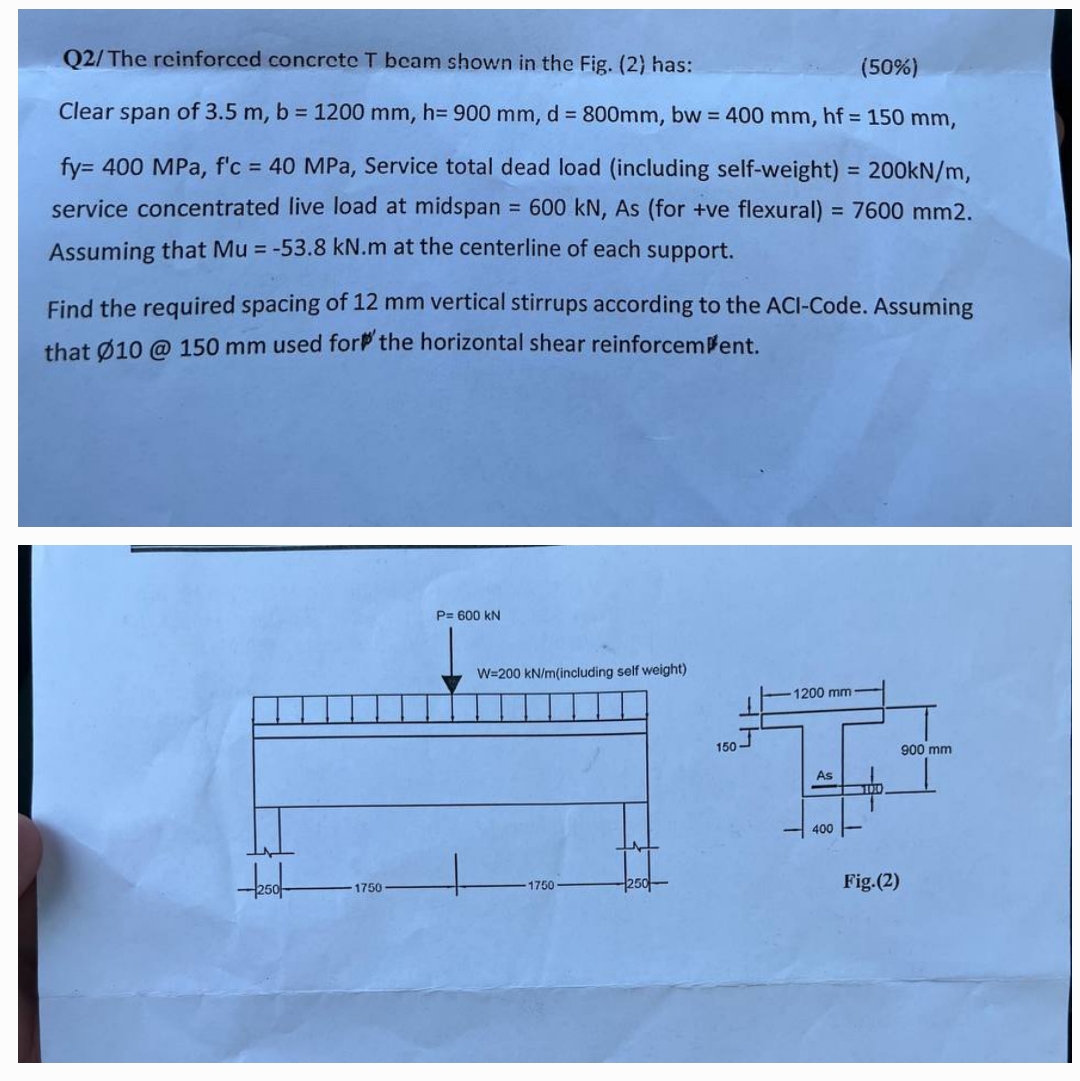 slove the problem, Q 2 / The reinforced concrete