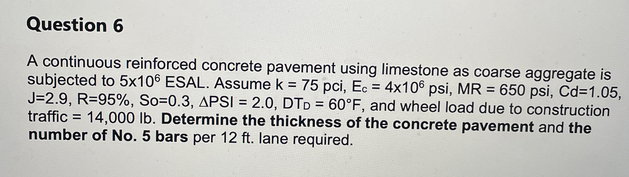 Question 6 A continuous reinforced concrete