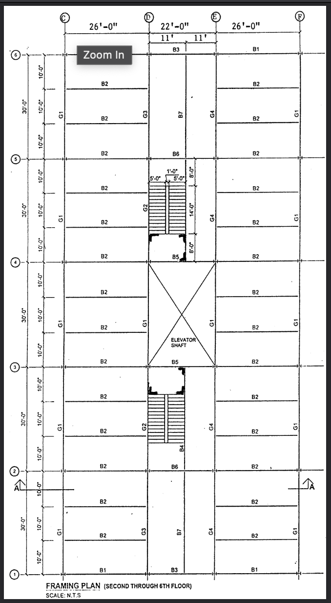 what is the tributary width of beam b 3 and b 6