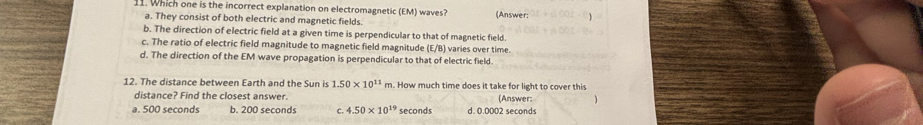 Which one is the incorrect explanation on