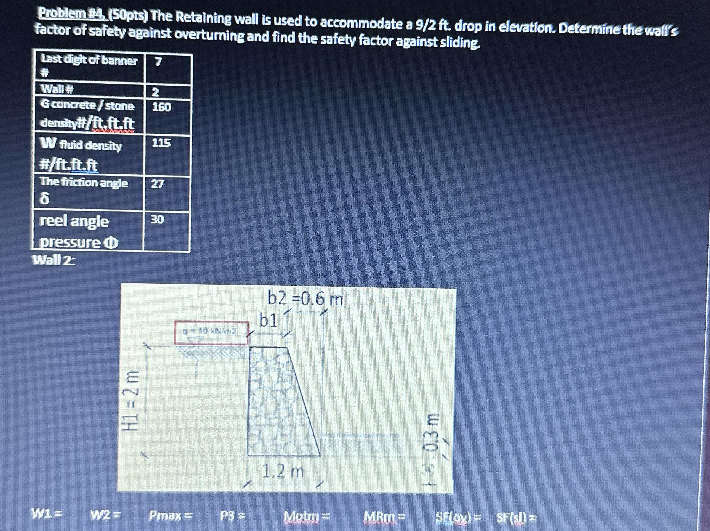 The Retaining wall is used to accommodate a 9 2 f