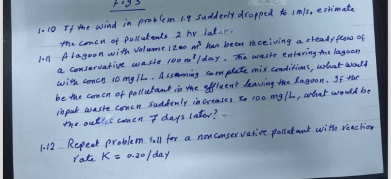 Figs 1 . 1 0 If the wind in problem 1 . 9