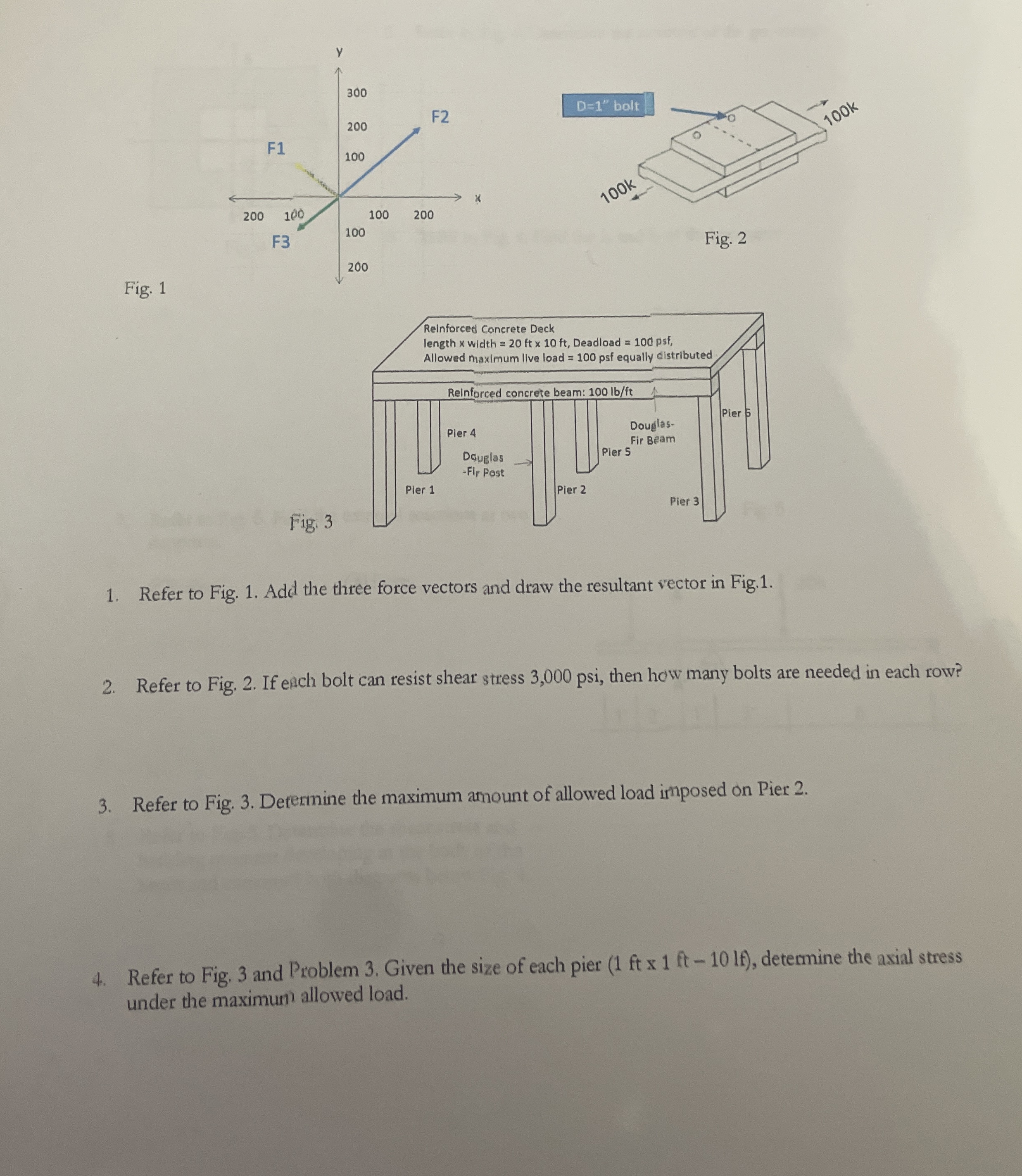 Fig. 1 Refer to Fig. 1 . Add the three force