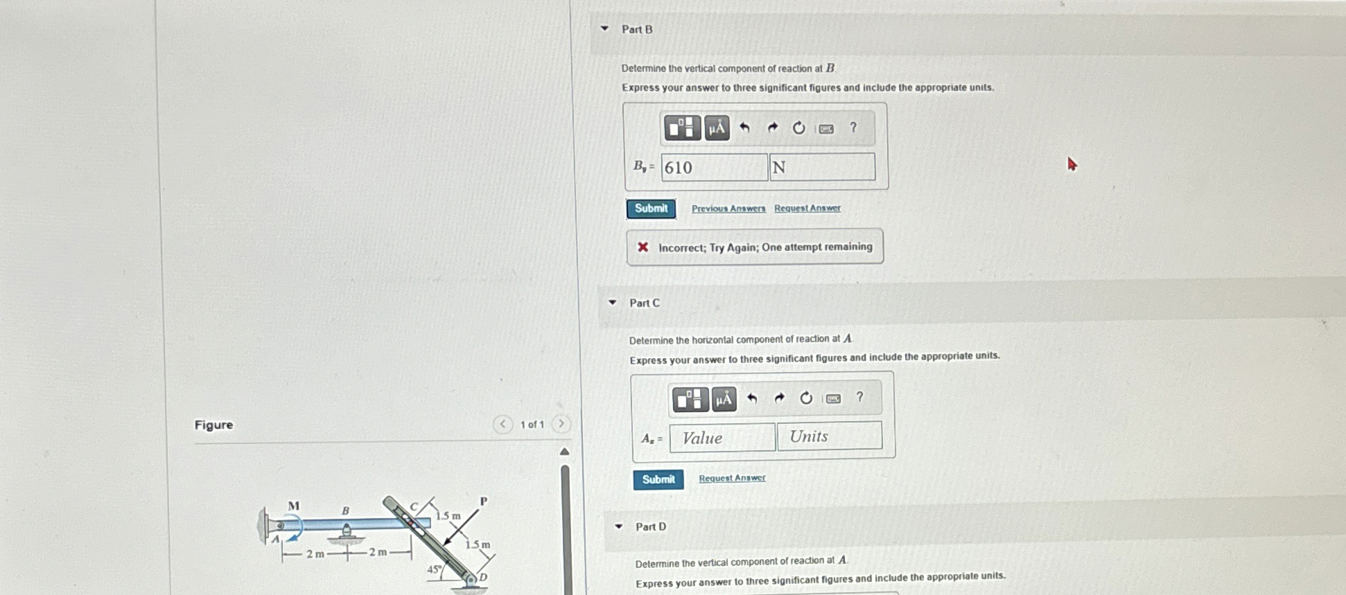 Part B Determine the vertical component of