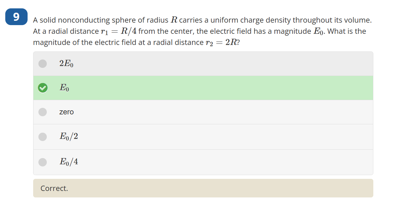 9 A solid nonconducting sphere of radius R