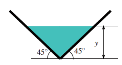 A V - shaped ( not a V - notched weir ) cast iron