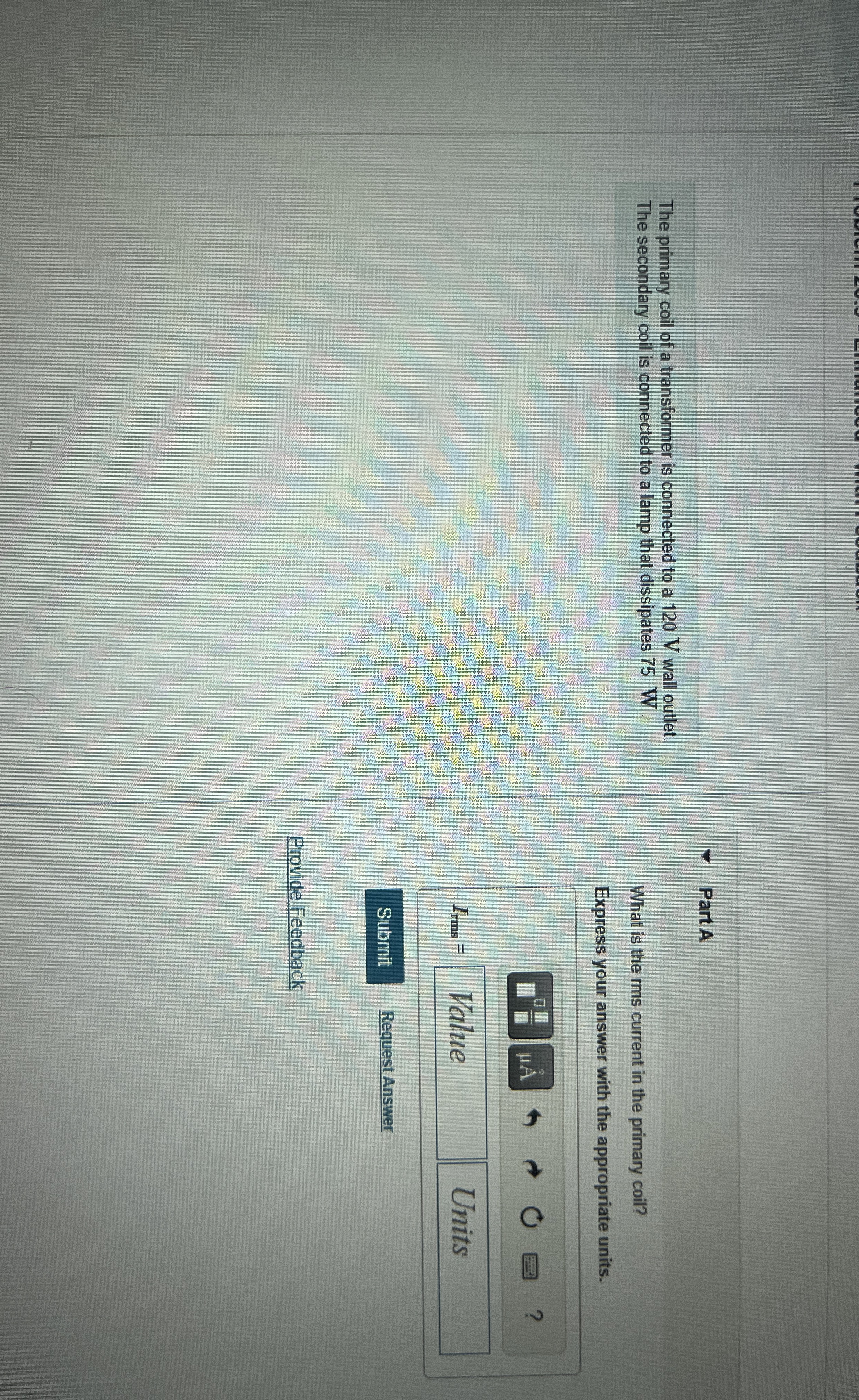 What is the rms current in the primary coil