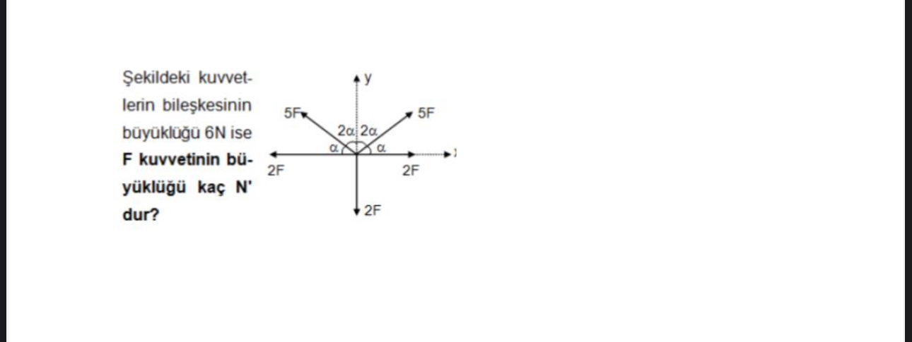 ekildeki kuvvet - lerin bile kesinin b y kl 6 N