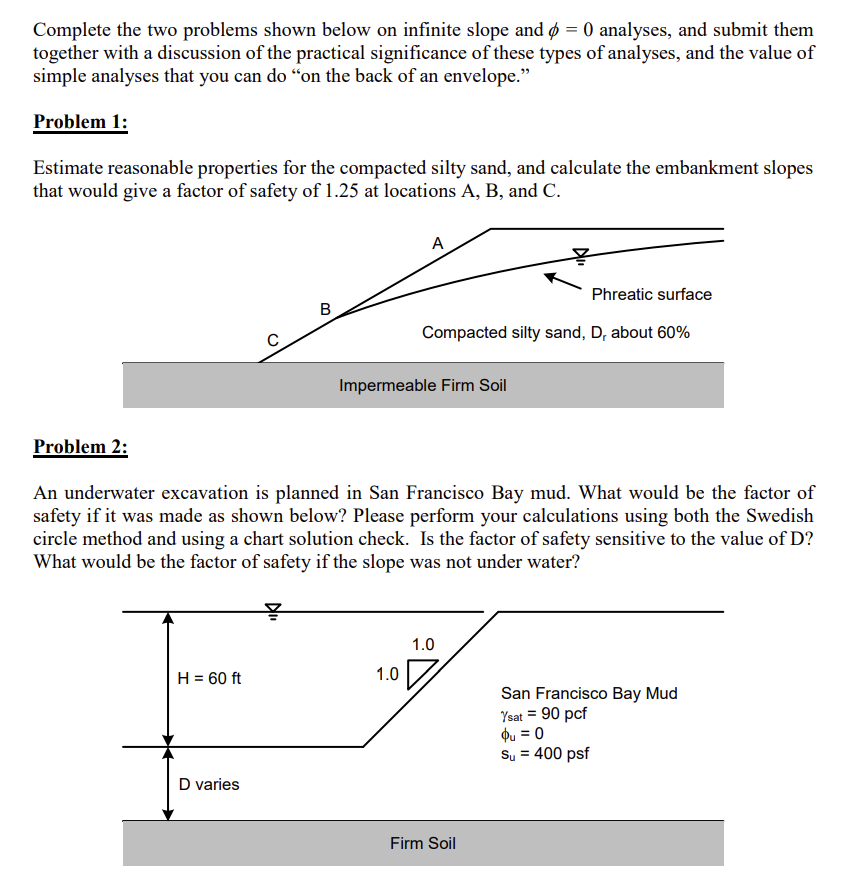 Complete the two problems shown below on infinite