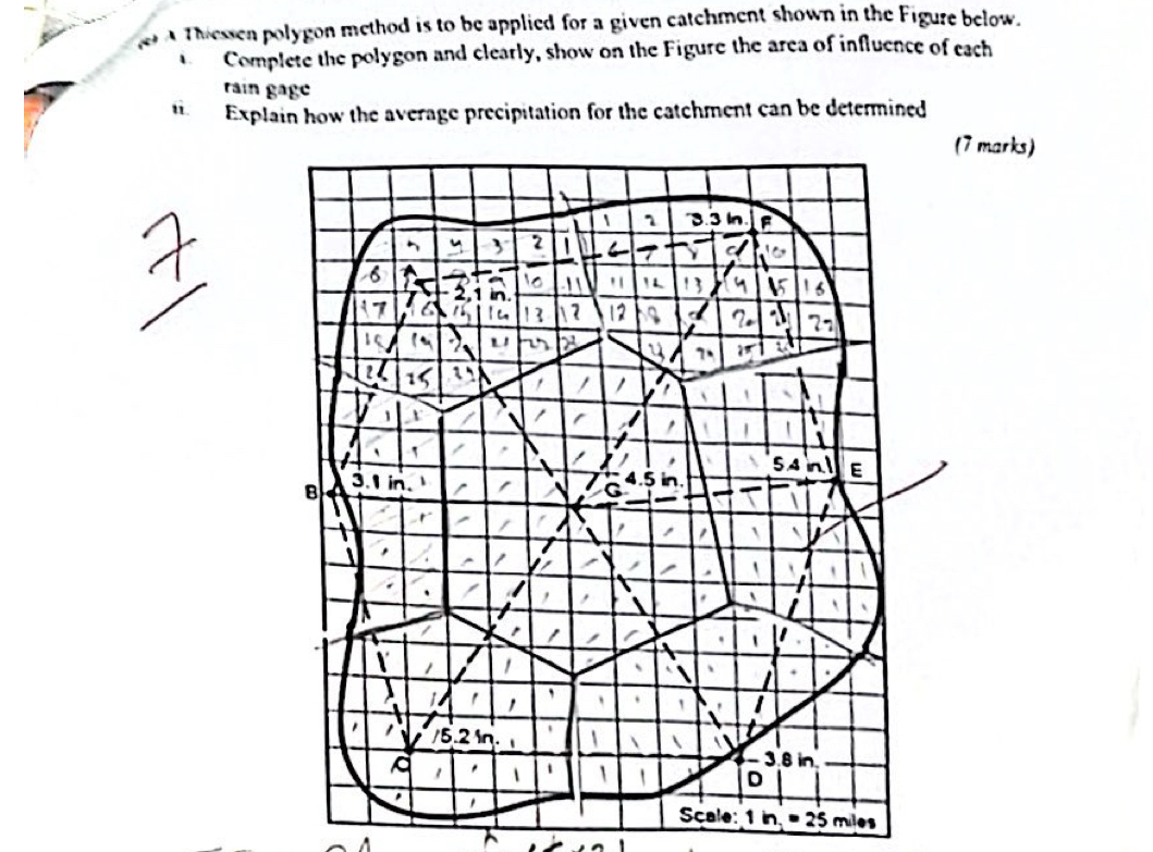 c ) A Thicuen polygon method is to be applied for
