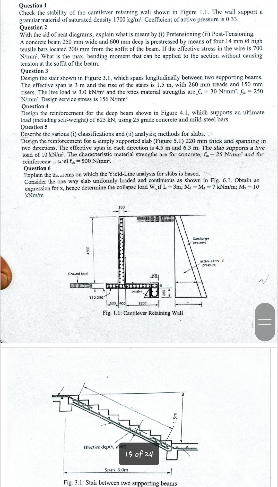 Question 1 Check the stability of the cantilever