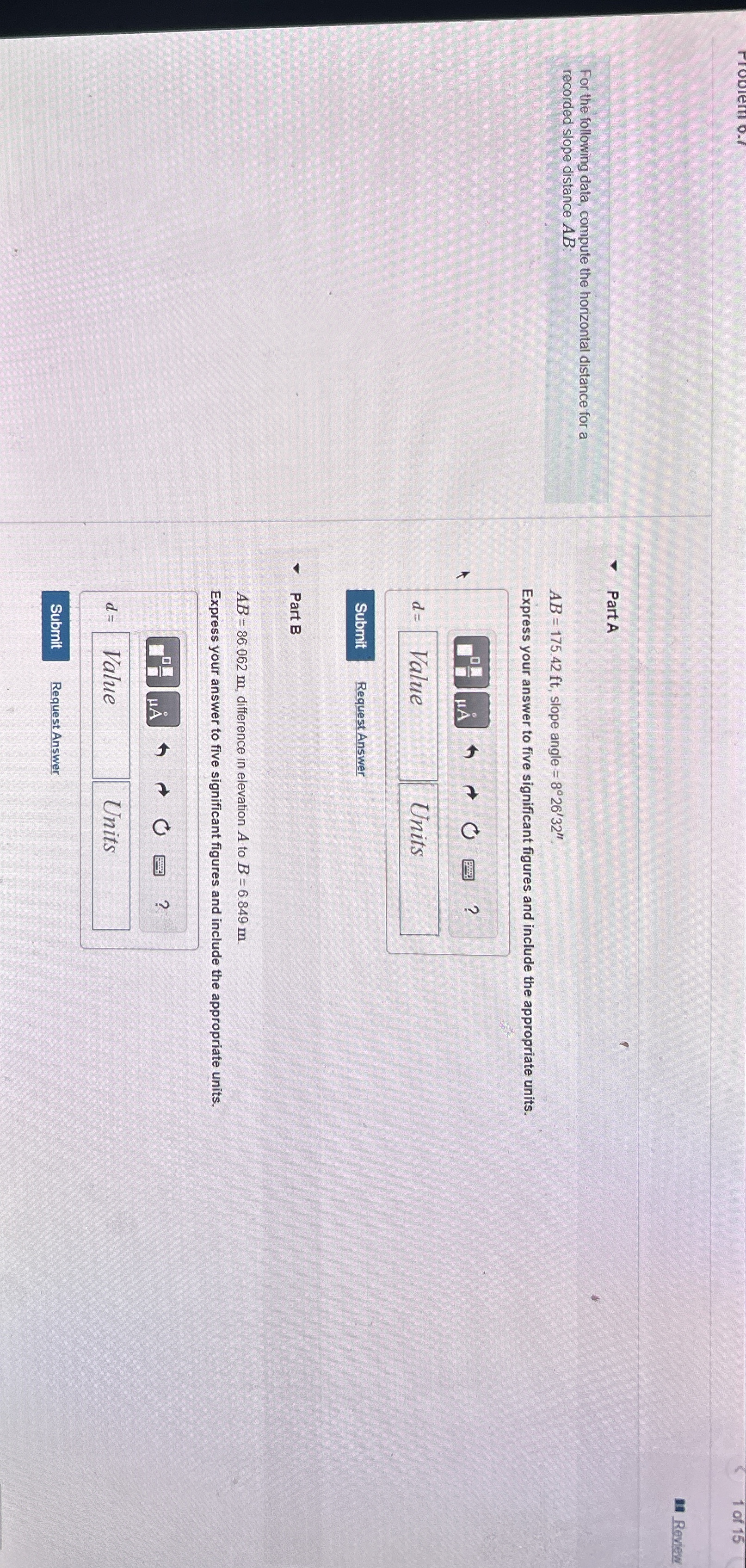 1 of 1 5 Review Part A For the following data,