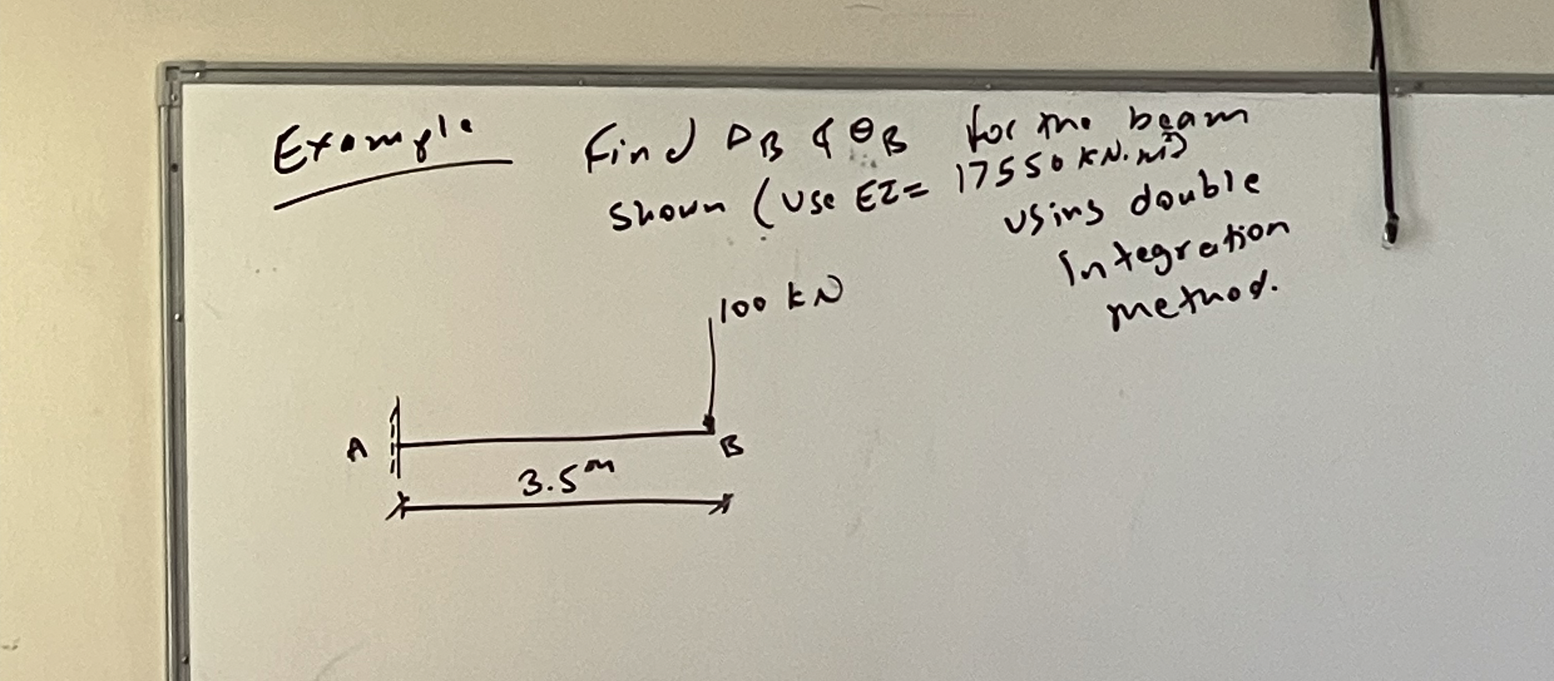 Example Find D B & B for The beam integration