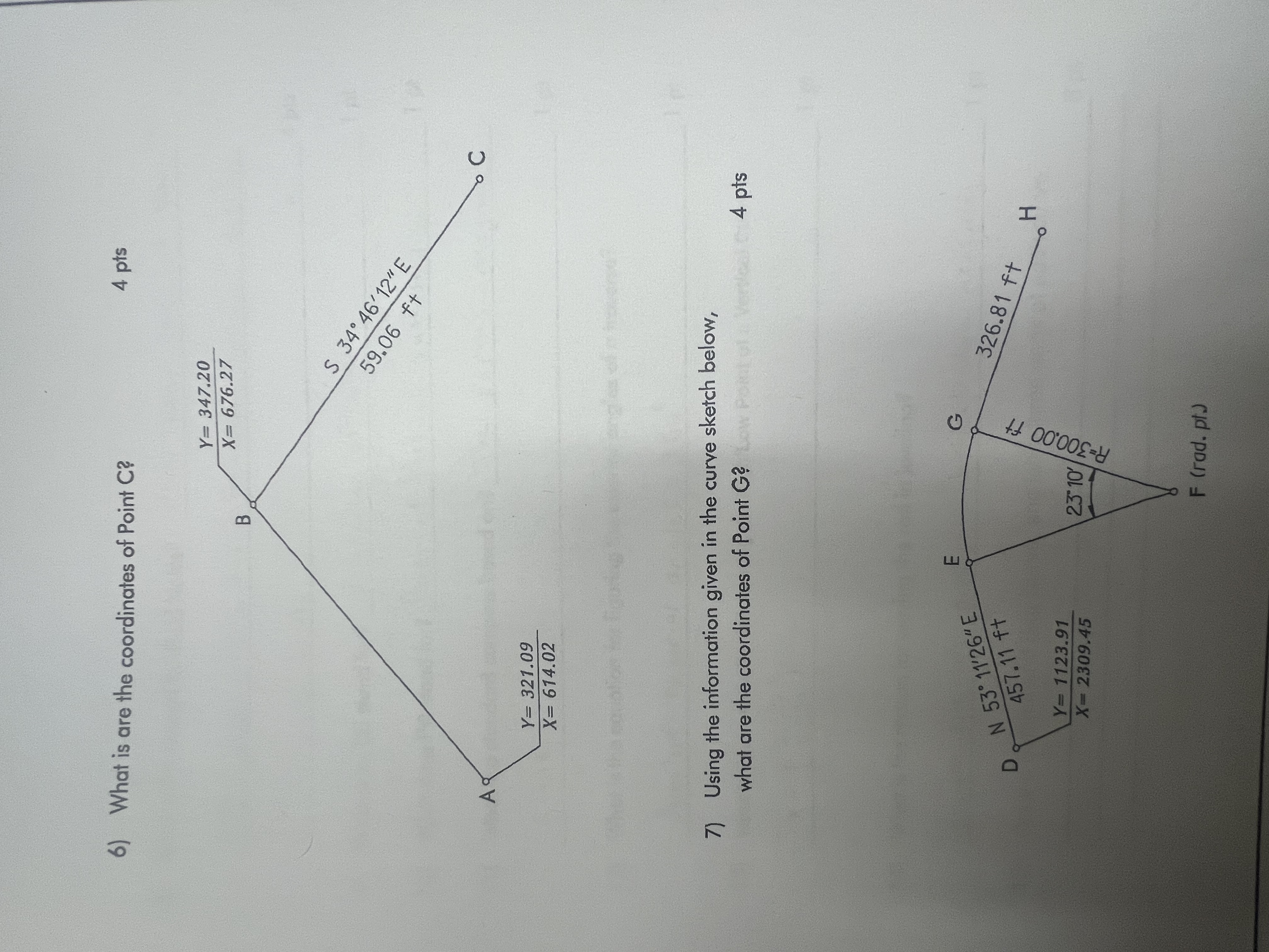 What is are the coordinates of Point C ? 4 pts