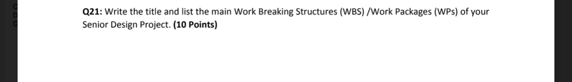 Q 2 1 : Write the title and list the main Work