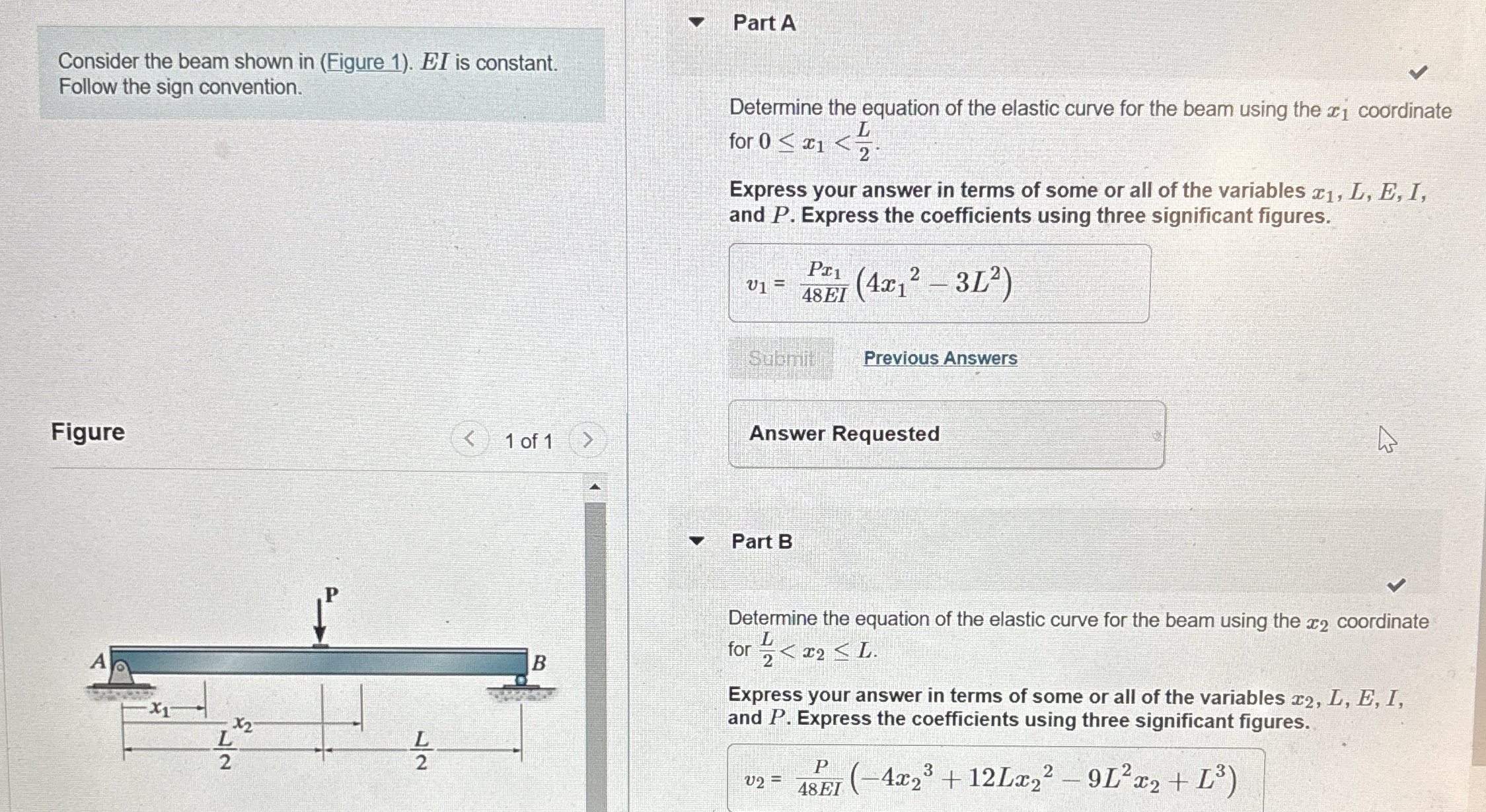 Consider the beam shown in ( Figure 1 ) . EI is