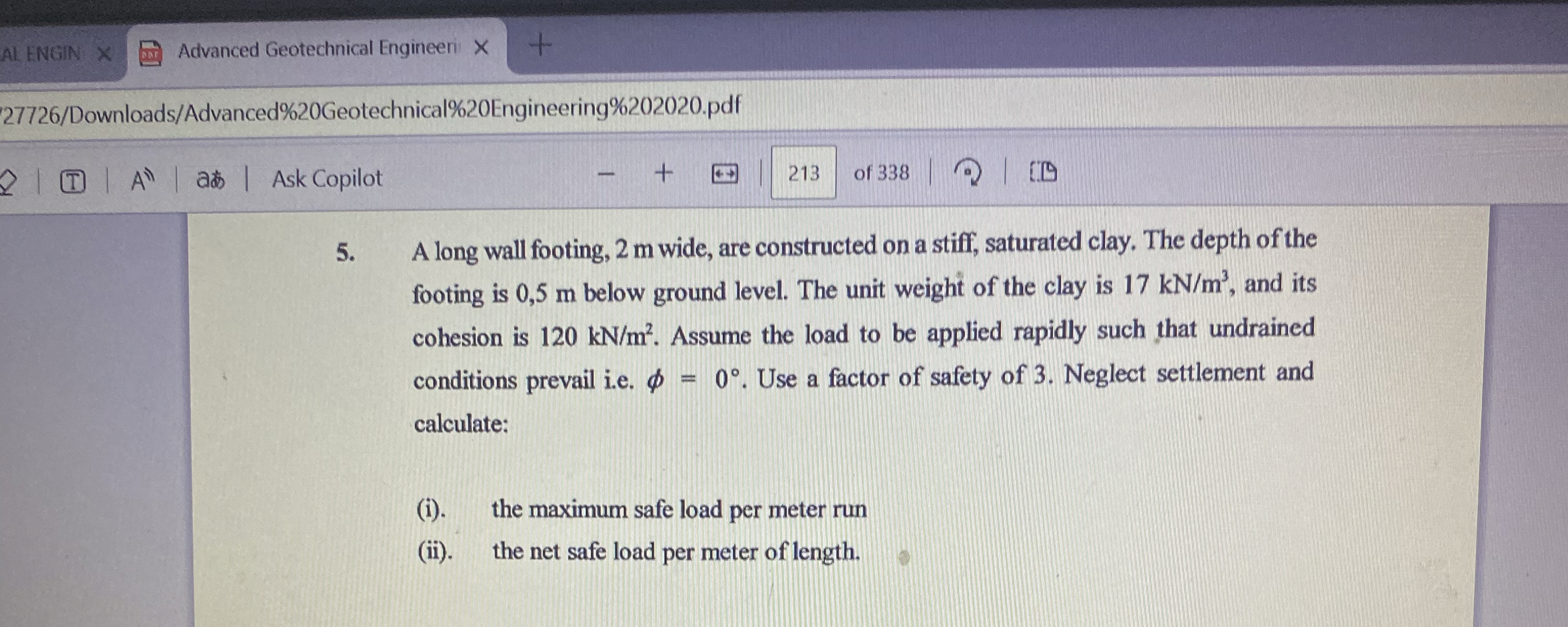 Advanced Geotechnical Engineeri 2 7 7 2 6 /