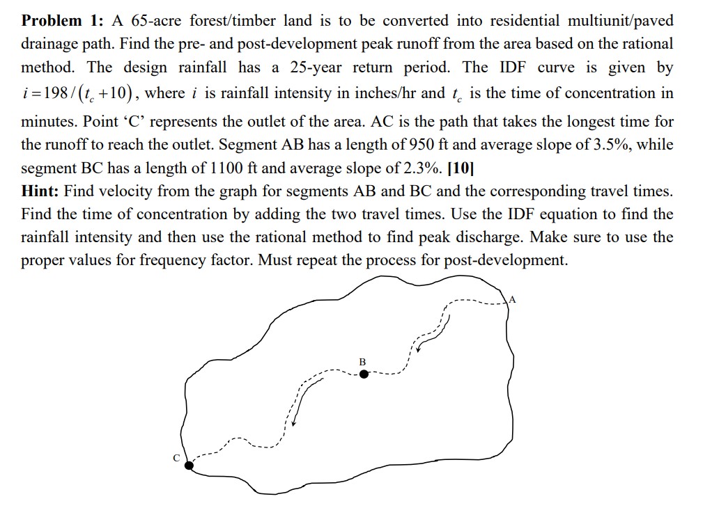 Problem 1 : A 6 5 - acre forest / timber land is