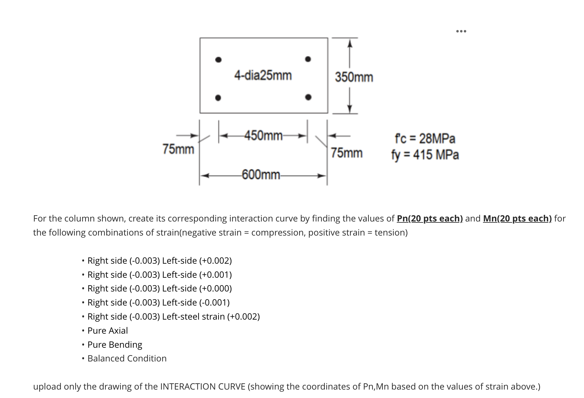 For the column shown, create its corresponding