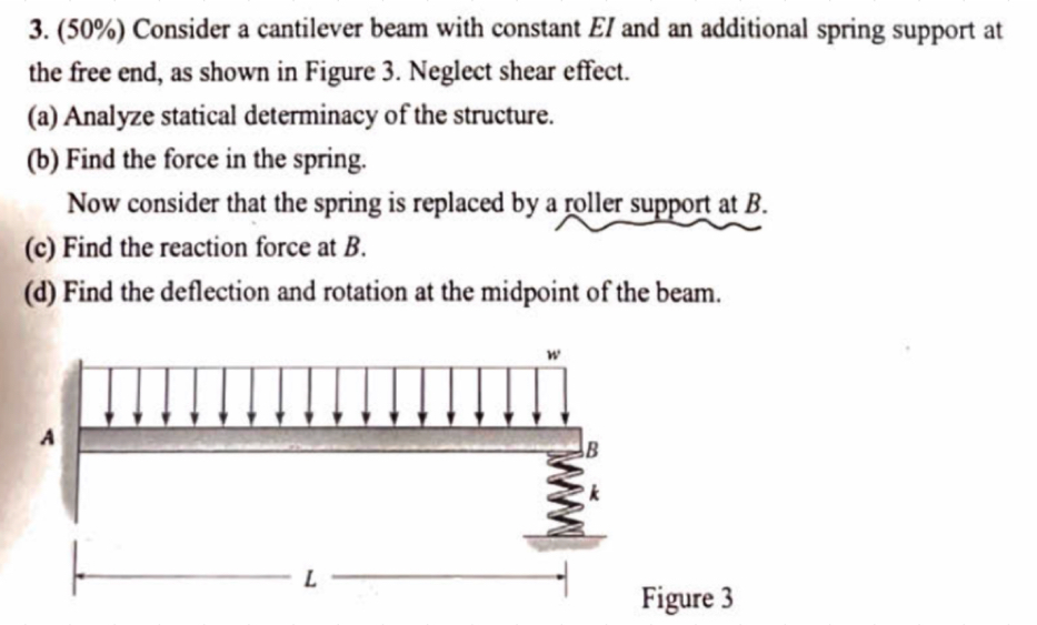 3 . \ ( ( 5 0 \ % ) \ ) Consider a cantilever