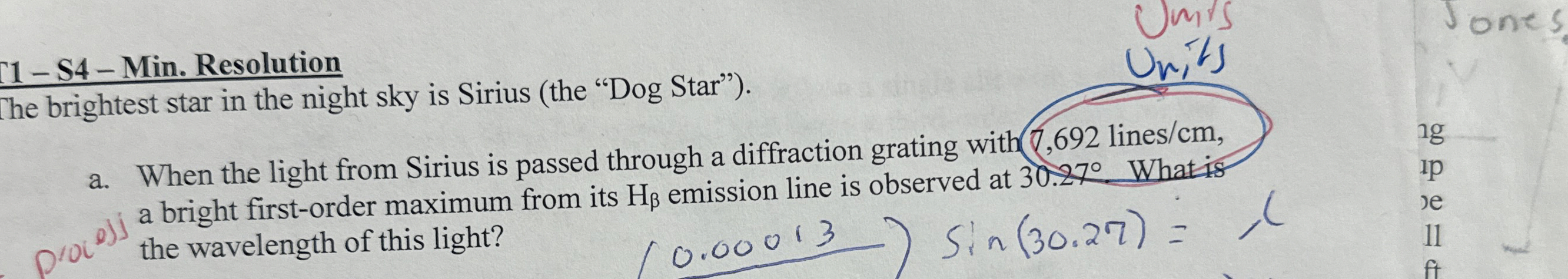 1 - S 4 - Min. Resolution The brightest star in